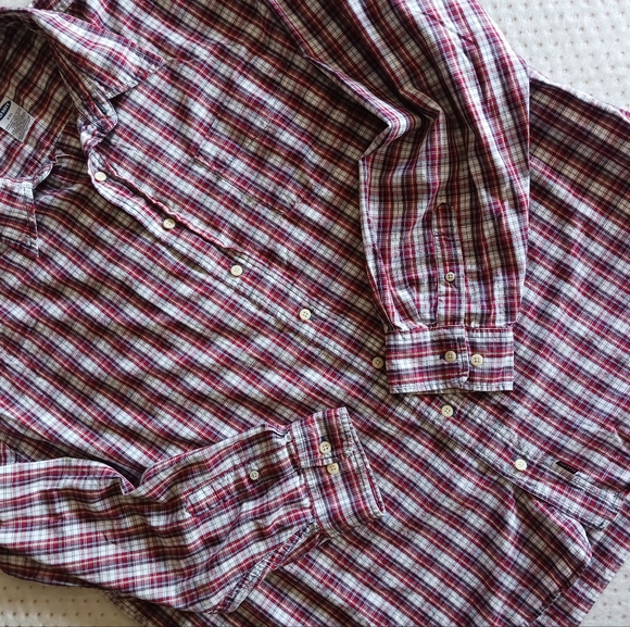 XxL 💙 Red plaid button-up shirt - Picture 3 of 9